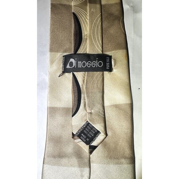 3 Silk Necktie LOT Blue Gold Paisley Silver Microdot Cream Medallion—Formal Set - Picture 12 of 12